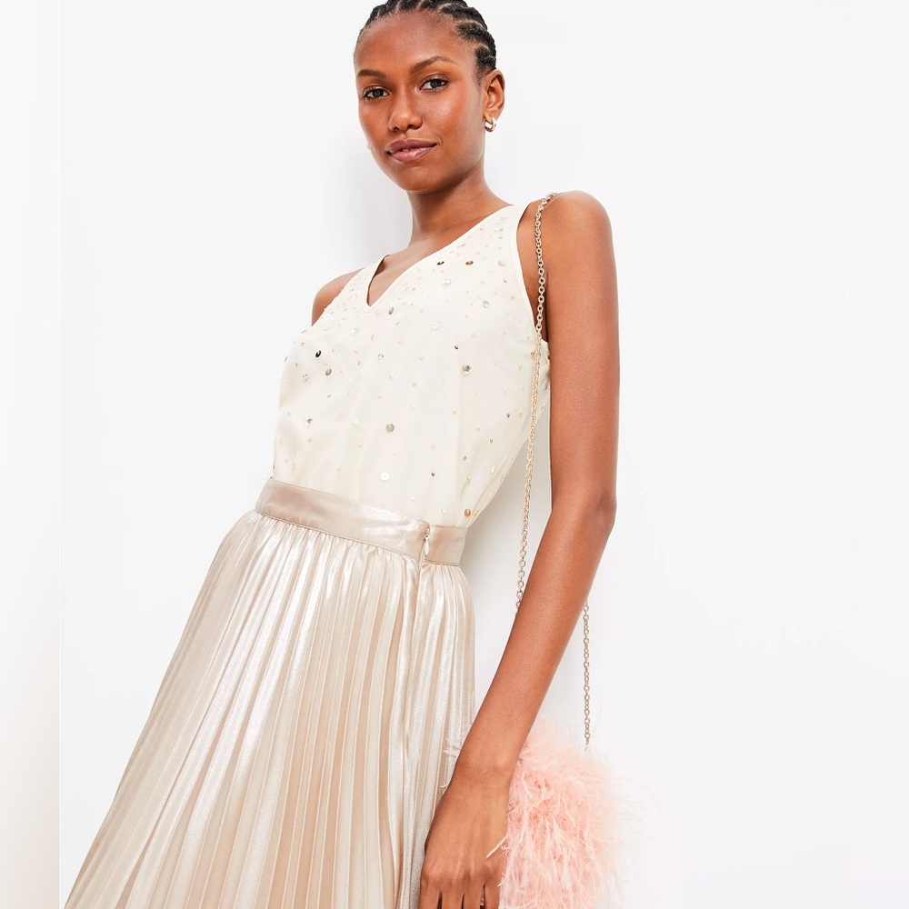 LOFT - Embellished Double V Tank Top